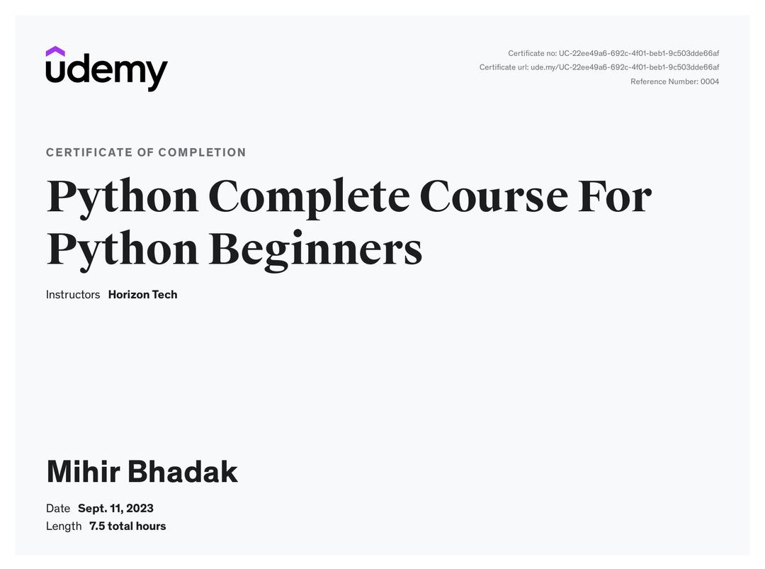 Python Complete Course for Python Beginners